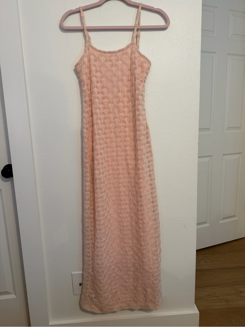 Jessica Simpson Peach Crochet Maxi Dress
